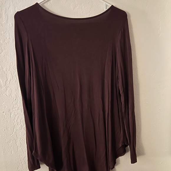 AE Soft & Sexy Strappy Maroon Long Sleeve Shirt - Picture 4 of 4